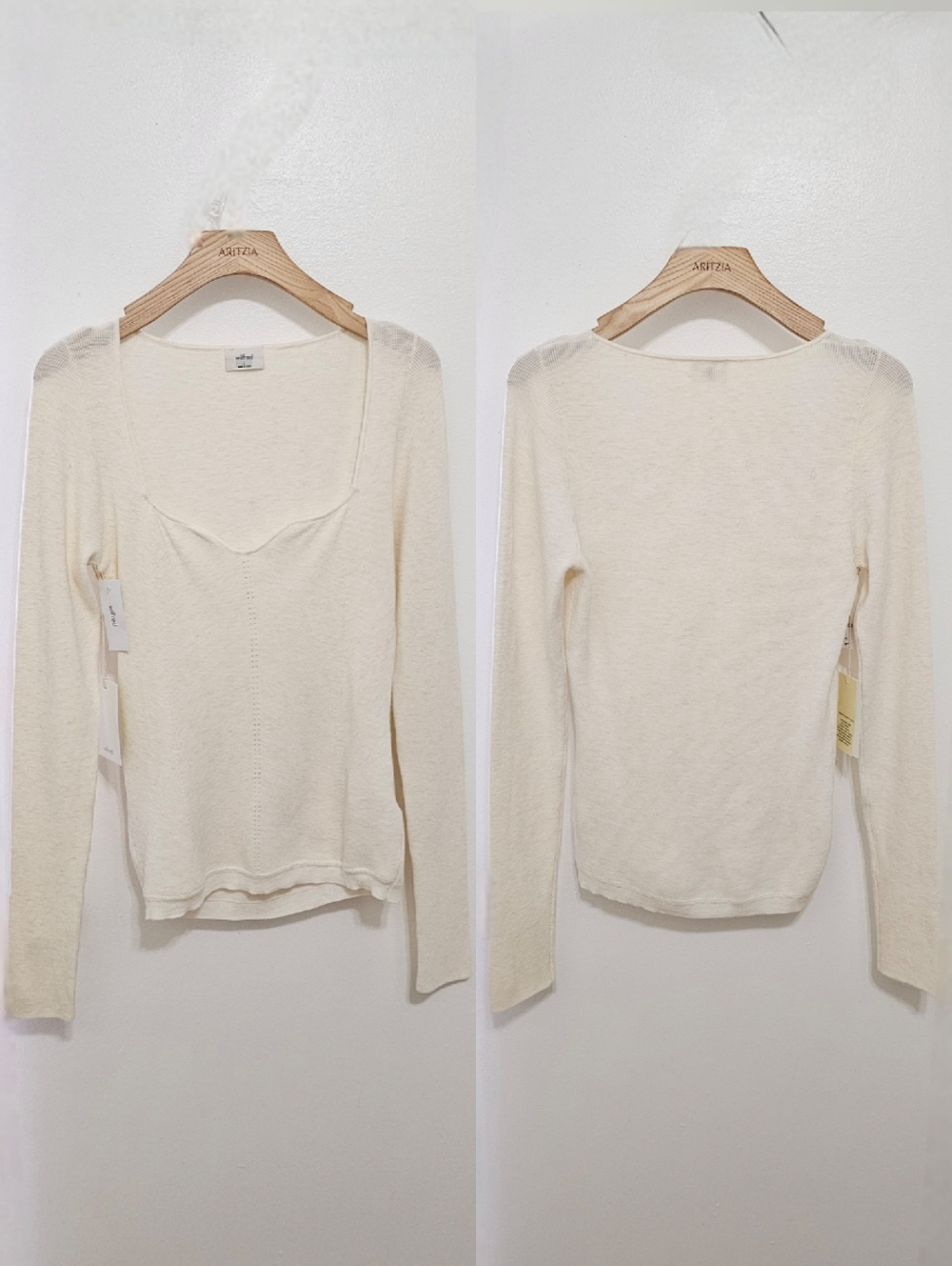 Aritzia Wilfred Heather Birch Tuscany Long Sleeve Knit Top - Picture 10 of 16